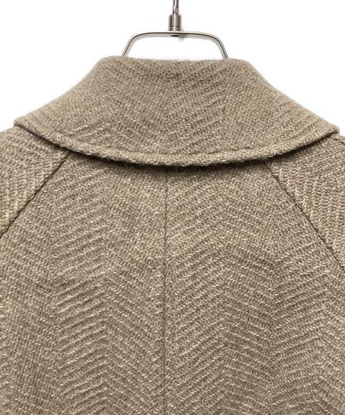 Phlannel（フランネル）Phlannel (フランネル) ヘリンボーンウールステンカラーコート ベージュの古着・服飾アイテム