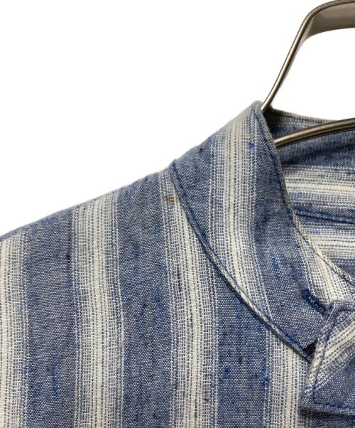 E.TAUTZ（イートーツ）E.TAUTZ (イートーツ) COLLAR LESS LINEMAN SHIRT ブルー サイズ:XSの古着・服飾アイテム