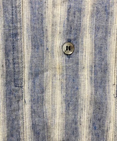 E.TAUTZ（イートーツ）E.TAUTZ (イートーツ) COLLAR LESS LINEMAN SHIRT ブルー サイズ:XSの古着・服飾アイテム