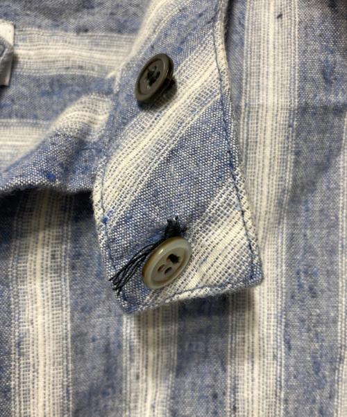 E.TAUTZ（イートーツ）E.TAUTZ (イートーツ) COLLAR LESS LINEMAN SHIRT ブルー サイズ:XSの古着・服飾アイテム