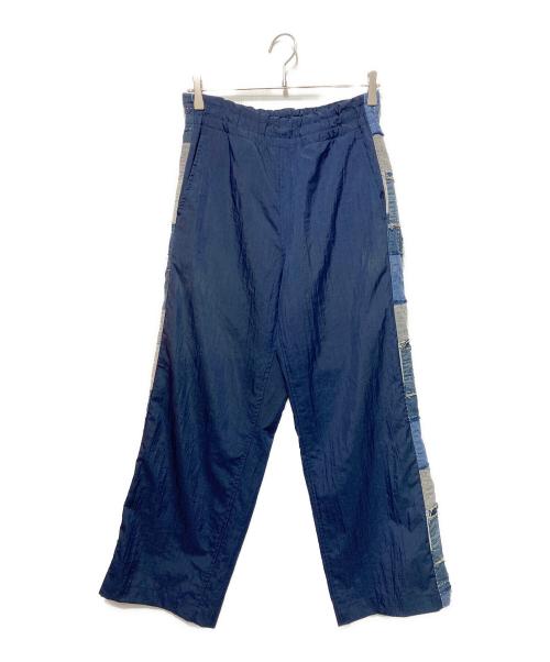 KUON（クオン）KUON (クオン) SALT SHRUNK NYLON TRACK PANTS BORO ネイビー サイズ:Sの古着・服飾アイテム