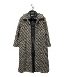 MIU MIU（ミュウミュウ）の古着「ツイードレザーコート」｜ベージュ