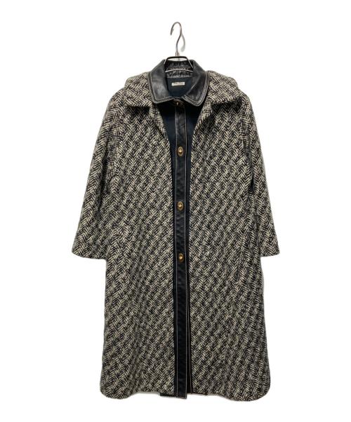 MIU MIU（ミュウミュウ）MIU MIU (ミュウミュウ) ツイードレザーコート ベージュ サイズ:38の古着・服飾アイテム