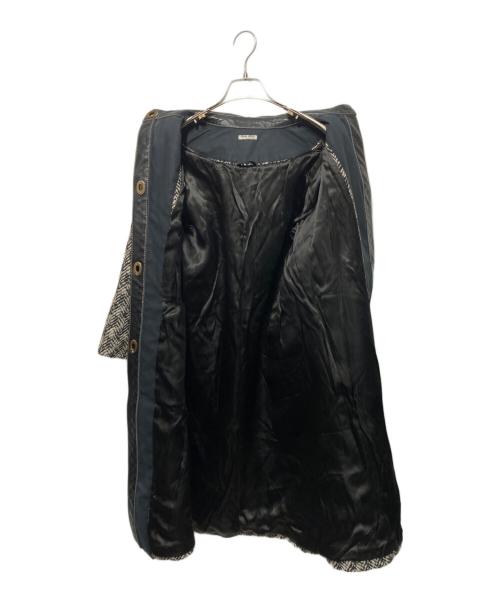 MIU MIU（ミュウミュウ）MIU MIU (ミュウミュウ) ツイードレザーコート ベージュ サイズ:38の古着・服飾アイテム