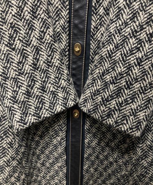 MIU MIU（ミュウミュウ）MIU MIU (ミュウミュウ) ツイードレザーコート ベージュ サイズ:38の古着・服飾アイテム