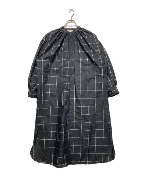 HYKE（ハイク）HYKE (ハイク) PLAID GATHER DRESS ブラック サイズ:1の古着・服飾アイテム