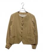 nest Robeネストローブ）の古着「ノーカラージャケット」｜ベージュ