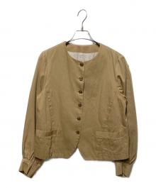 nest Robe（ネストローブ）の古着「ノーカラージャケット」｜ベージュ