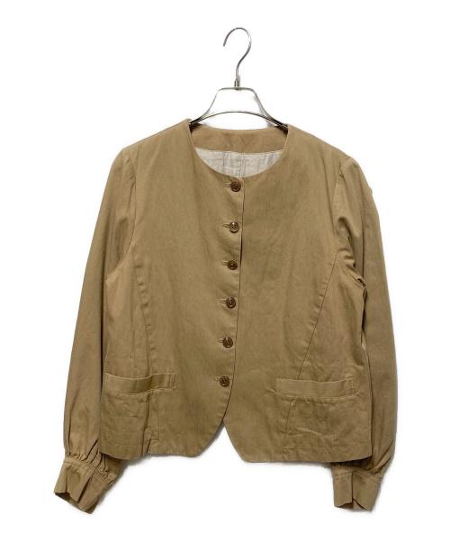 nest Robe（ネストローブ）nest Robe (ネストローブ) ノーカラージャケット ベージュ サイズ:freeの古着・服飾アイテム