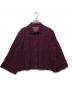 me ISSEY MIYAKE（ミーイッセイ ミヤケ）の古着「ヘリンボーンフロッキーカリフラワーカーディガン」｜ボルドー