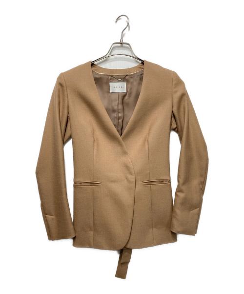 BEIGE（ベイジ）BEIGE (ベイジ) ノーカラージャケット ベージュ サイズ:2の古着・服飾アイテム