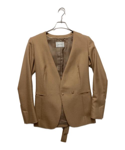 BEIGE（ベイジ）BEIGE (ベイジ) ノーカラージャケット ベージュ サイズ:2の古着・服飾アイテム