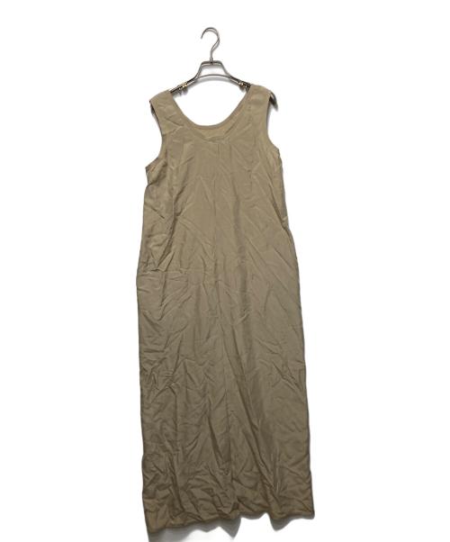 SALON adam et rope'（サロンアダムエロペ）SALON adam et rope' (サロンアダムエロペ) GENTLE SILKノースリーブワンピース ベージュ サイズ:Fの古着・服飾アイテム