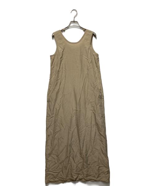 SALON adam et rope'（サロンアダムエロペ）SALON adam et rope' (サロンアダムエロペ) GENTLE SILKノースリーブワンピース ベージュ サイズ:Fの古着・服飾アイテム