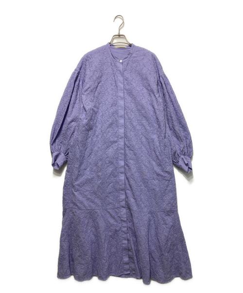 ne quittez pas（ヌキテパ）ne quittez pas (ヌキテパ) Cotton Voile Full Embroidery Shirts Dress パープル サイズ:Sの古着・服飾アイテム