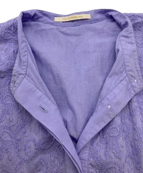ne quittez pas（ヌキテパ）ne quittez pas (ヌキテパ) Cotton Voile Full Embroidery Shirts Dress パープル サイズ:Sの古着・服飾アイテム