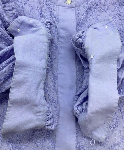 ne quittez pas（ヌキテパ）ne quittez pas (ヌキテパ) Cotton Voile Full Embroidery Shirts Dress パープル サイズ:Sの古着・服飾アイテム