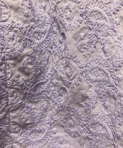 ne quittez pas（ヌキテパ）ne quittez pas (ヌキテパ) Cotton Voile Full Embroidery Shirts Dress パープル サイズ:Sの古着・服飾アイテム