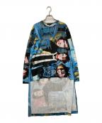 COMME des GARCONS HOMME PLUSコムデギャルソンオムプリュス）の古着「転写プリントロングカットソー」｜ブルー