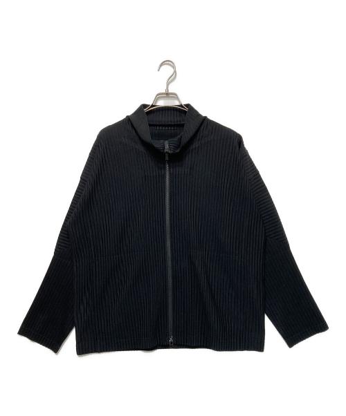 HOMME PLISSE ISSEY MIYAKE（オム プリッセ イッセイ ミヤケ）HOMME PLISSE ISSEY MIYAKE (オム プリッセ イッセイ ミヤケ) プリーツジップアップジャケット ブラック サイズ:3の古着・服飾アイテム