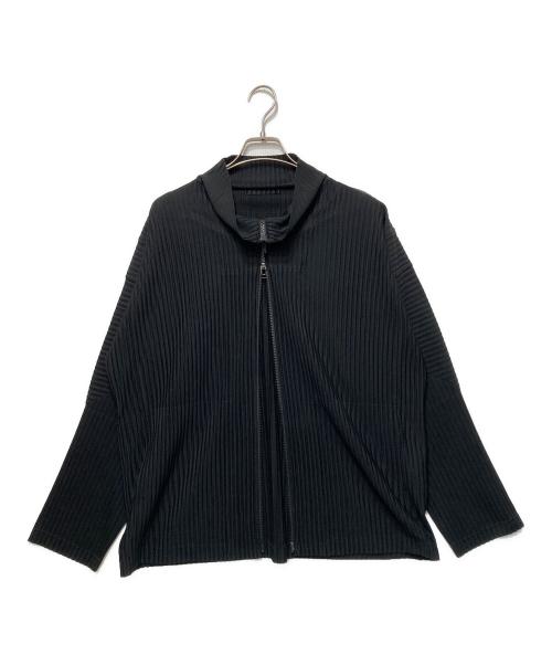 HOMME PLISSE ISSEY MIYAKE（オム プリッセ イッセイ ミヤケ）HOMME PLISSE ISSEY MIYAKE (オム プリッセ イッセイ ミヤケ) プリーツジップアップジャケット ブラック サイズ:3の古着・服飾アイテム