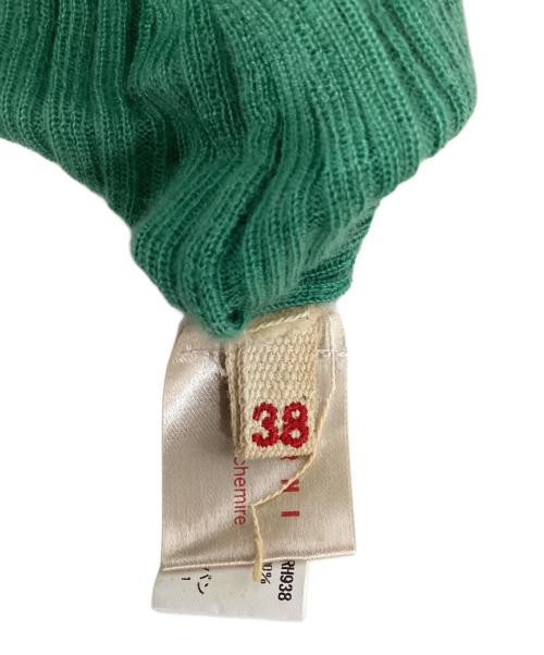 MARNI（マルニ）MARNI (マルニ) カシミヤノースリーブ襟付ニット グリーン×パープル サイズ:Ｍの古着・服飾アイテム