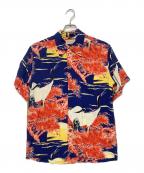 Sun Surfサンサーフ）の古着「鶴レーヨンアロハシャツ」｜ネイビー