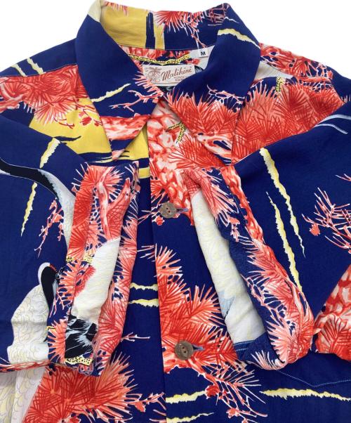 Sun Surf（サンサーフ）Sun Surf (サンサーフ) 鶴レーヨンアロハシャツ ネイビー サイズ:Mの古着・服飾アイテム