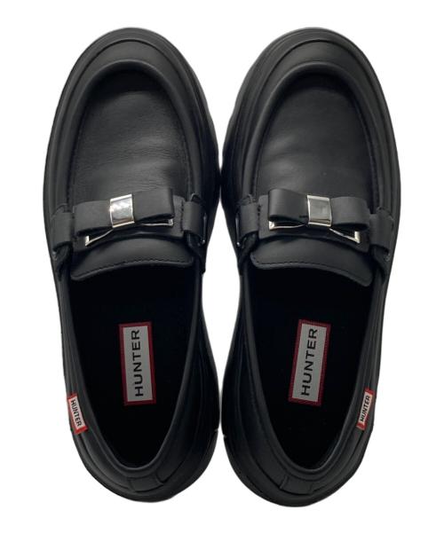 HUNTER（ハンター）HUNTER (ハンター) レインリボンローファー ブラック サイズ:23の古着・服飾アイテム