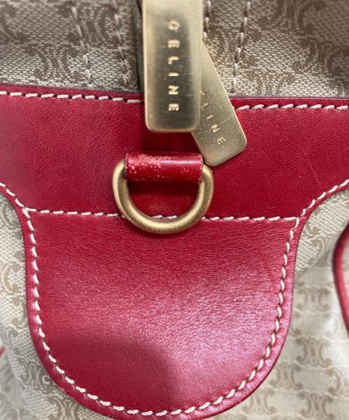 CELINE（セリーヌ）CELINE (セリーヌ) ボストンバッグ レッド×ベージュの古着・服飾アイテム