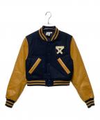X-GIRLエックスガール）の古着「BABY STADIUMJACKET/ベイビースタジアムジャケット」｜ネイビー×イエロー
