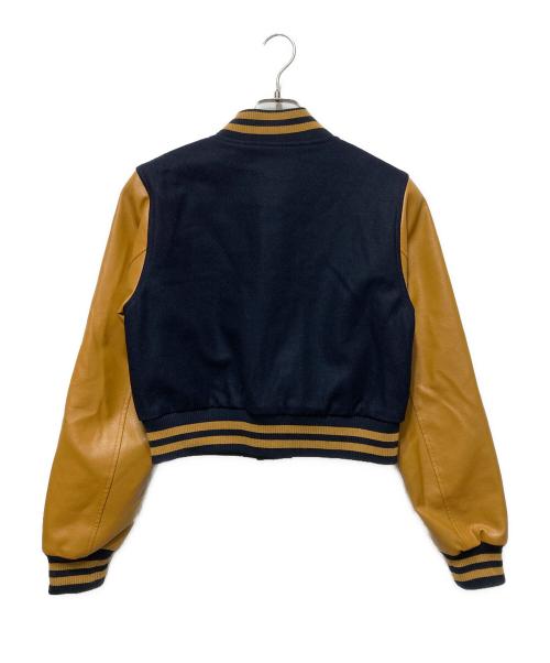 X-GIRL（エックスガール）X-GIRL (エックスガール) BABY STADIUMJACKET/ベイビースタジアムジャケット ネイビー×イエロー サイズ:Ｓの古着・服飾アイテム