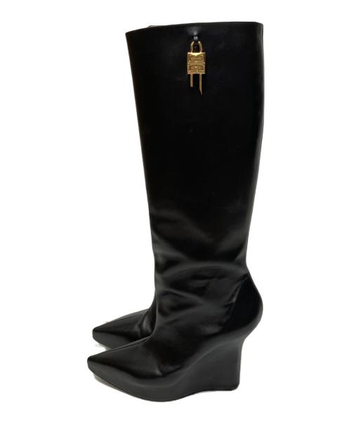 GIVENCHY（ジバンシィ）GIVENCHY (ジバンシィ) G-LOCK WEDGE HIGH BOOTS ブラック サイズ:38の古着・服飾アイテム
