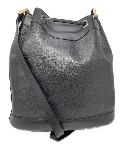 Burberry's（バーバリーズ）Burberry's (バーバリーズ) 裏ノヴァチェック巾着バケツバッグ ブラックの古着・服飾アイテム