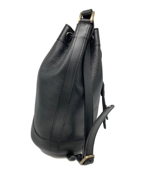 Burberry's（バーバリーズ）Burberry's (バーバリーズ) 裏ノヴァチェック巾着バケツバッグ ブラックの古着・服飾アイテム