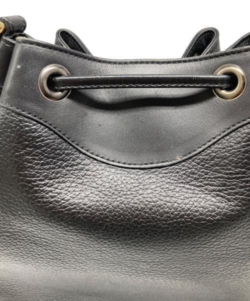 Burberry's（バーバリーズ）Burberry's (バーバリーズ) 裏ノヴァチェック巾着バケツバッグ ブラックの古着・服飾アイテム