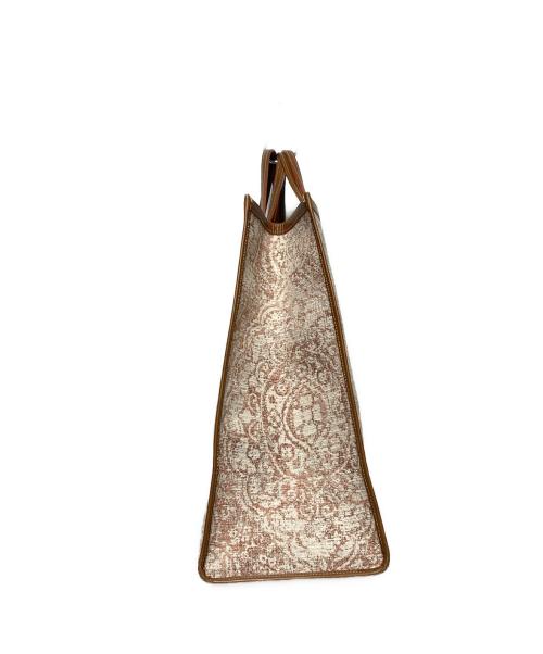 A VACATION（ア ヴァケーション）A VACATION (ア ヴァケーション) トートバッグ ピンク×ブラウンの古着・服飾アイテム