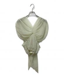 FETICO（フェティコ）の古着「ギャザー シアートップス」｜グリーン