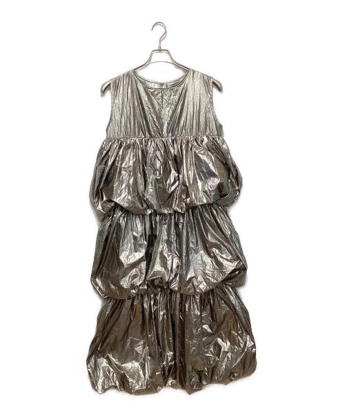 PoFF（ポーフ）PoFF (ポーフ) Metallic balloon tiered dress シルバー サイズ:Fの古着・服飾アイテム