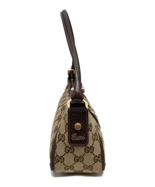 GUCCI（グッチ）GUCCI (グッチ) キャンバスショルダーバッグ ベージュの古着・服飾アイテム