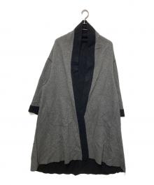 PLAIN PEOPLE（プレインピープル）の古着「カシミヤリバーシブルコート」｜ブラック×グレー