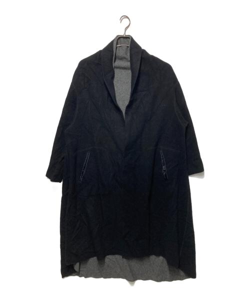 PLAIN PEOPLE（プレインピープル）PLAIN PEOPLE (プレインピープル) カシミヤリバーシブルコート ブラック×グレー サイズ:3の古着・服飾アイテム
