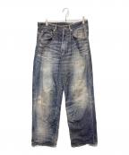 ZARAザラ）の古着「ウォッシュド加工プリントバギーフィットジーンズ」｜インディゴ