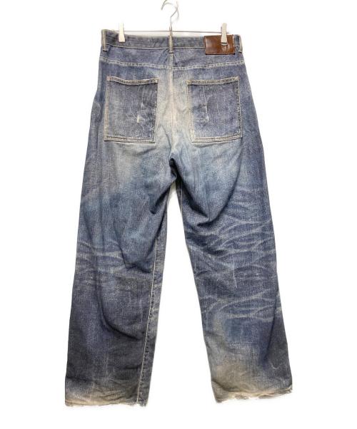 ZARA（ザラ）ZARA (ザラ) ウォッシュド加工プリントバギーフィットジーンズ インディゴ サイズ:40の古着・服飾アイテム
