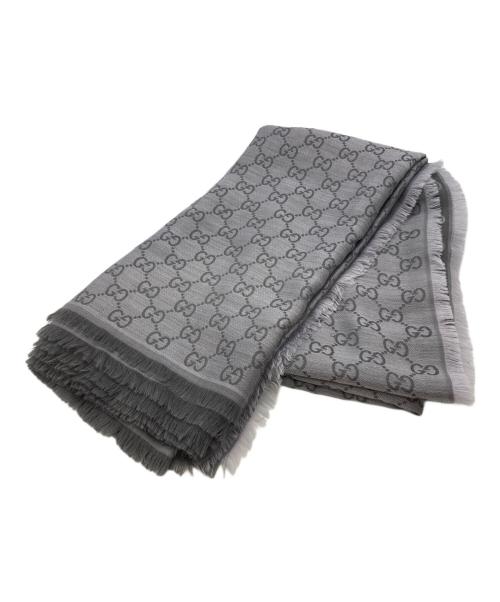 GUCCI（グッチ）GUCCI (グッチ) GG柄ストール グレー サイズ:140cmＸ140cmの古着・服飾アイテム