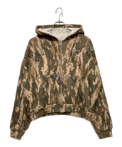 NO MAINTENANCE（ノーメンテナンス）NO MAINTENANCE (ノーメンテナンス) Still Waffle Lined Zip Hoodie カーキ サイズ:Lの古着・服飾アイテム