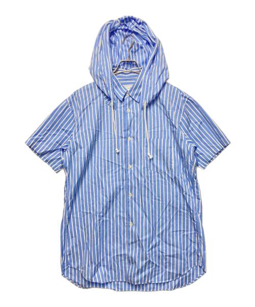 COMME des GARCONS SHIRT（コムデギャルソンシャツ）COMME des GARCONS SHIRT (コムデギャルソンシャツ) フーデッドストライプシャツ ブルー サイズ:Ｍの古着・服飾アイテム