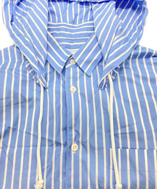 COMME des GARCONS SHIRT（コムデギャルソンシャツ）COMME des GARCONS SHIRT (コムデギャルソンシャツ) フーデッドストライプシャツ ブルー サイズ:Ｍの古着・服飾アイテム