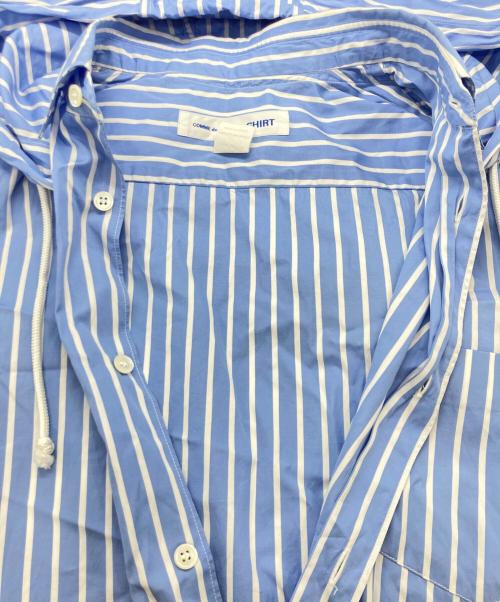 COMME des GARCONS SHIRT（コムデギャルソンシャツ）COMME des GARCONS SHIRT (コムデギャルソンシャツ) フーデッドストライプシャツ ブルー サイズ:Ｍの古着・服飾アイテム
