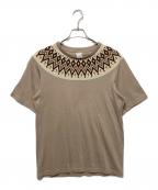 NUMBER (N)INEナンバーナイン）の古着「ノルディック柄プリントTシャツ」｜ベージュ